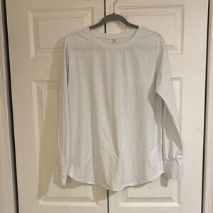 White Long Sleeve Women's Top with Thumb Holes. Size Large.